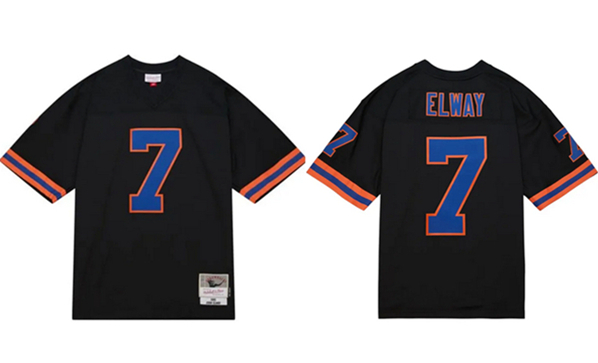 Men's Denver Broncos ACTIVE PLAYER Custom Black 1990 Mitchell & Ness Throwback Stitched Football Jersey